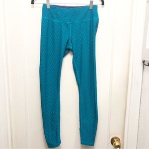Prana Misty Yoga Leggings Womens Size Small Turquoise & Purple Textured Jacquard